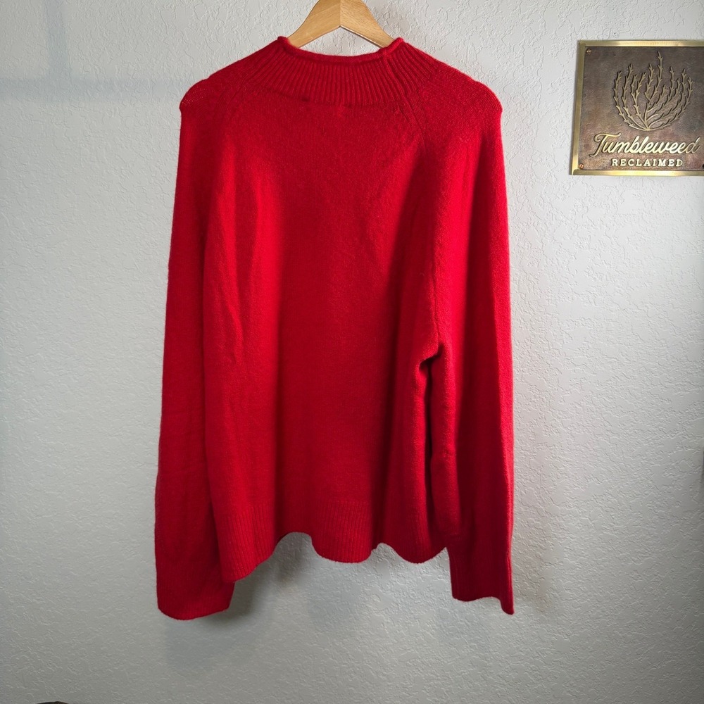J Crew Red Mock Neck Merino Wool Blend‎ Sweater XXL